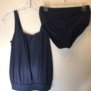Lands End navy two piece swimsuit 6